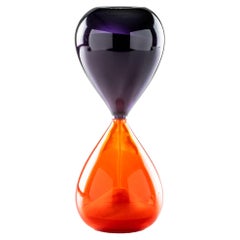 Venini Clessidra Hourglass in Orange Indigo Murano Glass