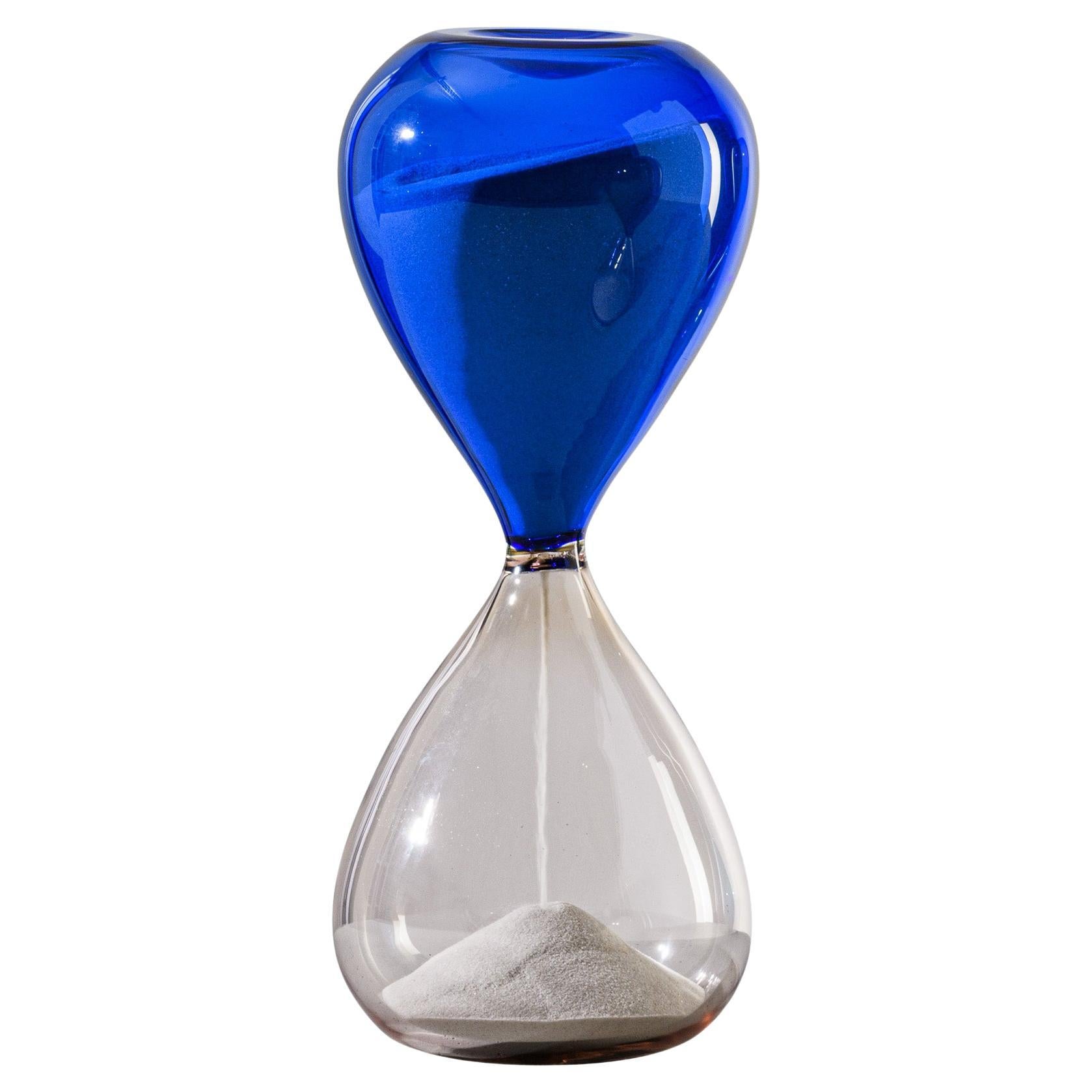 Venini Clessidra Hourglass in Sapphire Cipria Pink Murano Glass For Sale