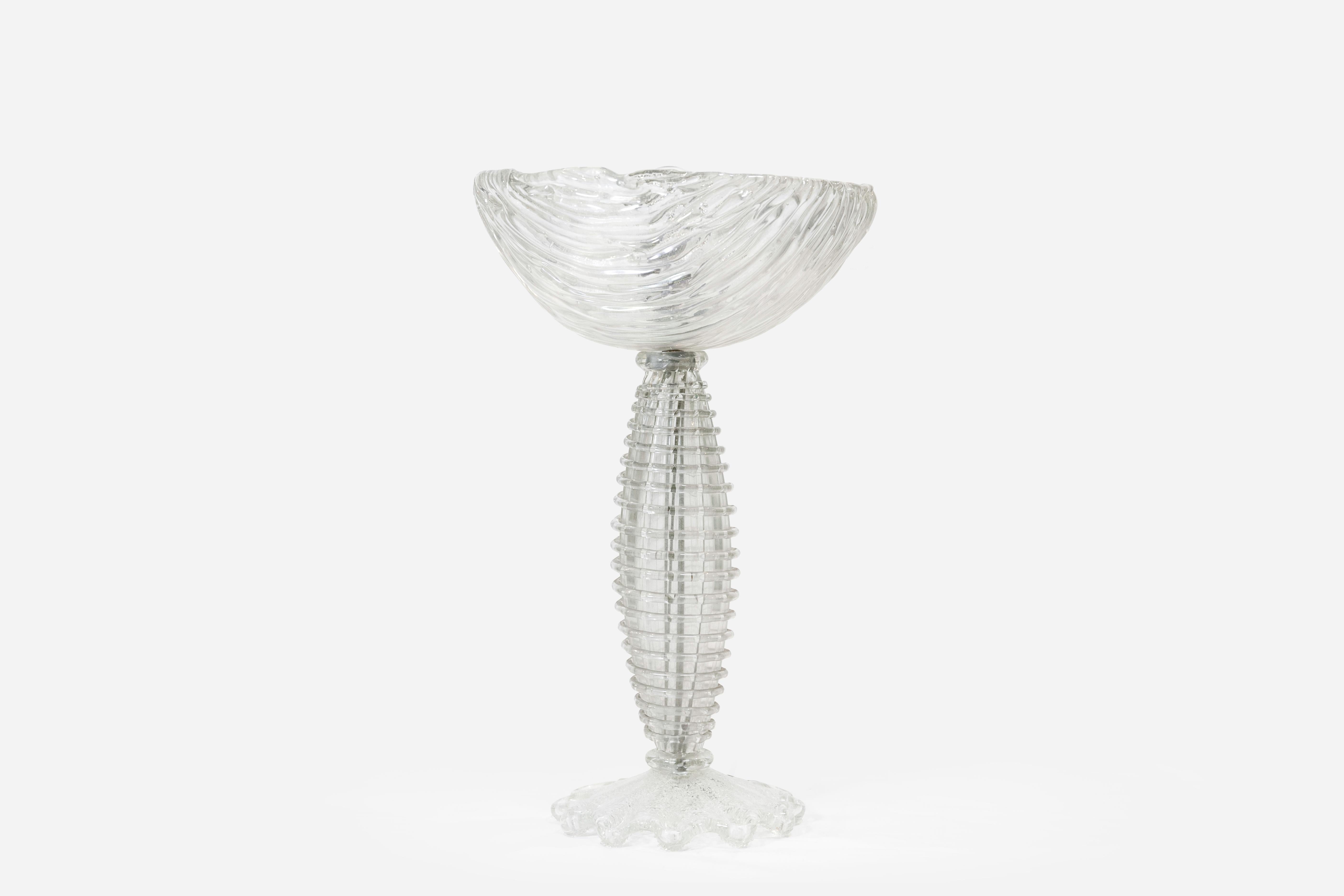 Venini & Co Lámpara de mesa de cristal de Murano iridiscente 1930 circa Blanco transparente mediados del siglo XX en venta