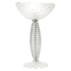 Venini & Co Iridescent Murano Glass Table Lamp 1930 circa White Transparent
