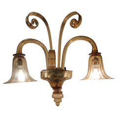 VENINI - Coppia di apliques a 2 luci in vetro di murano - ITALIA 1930.