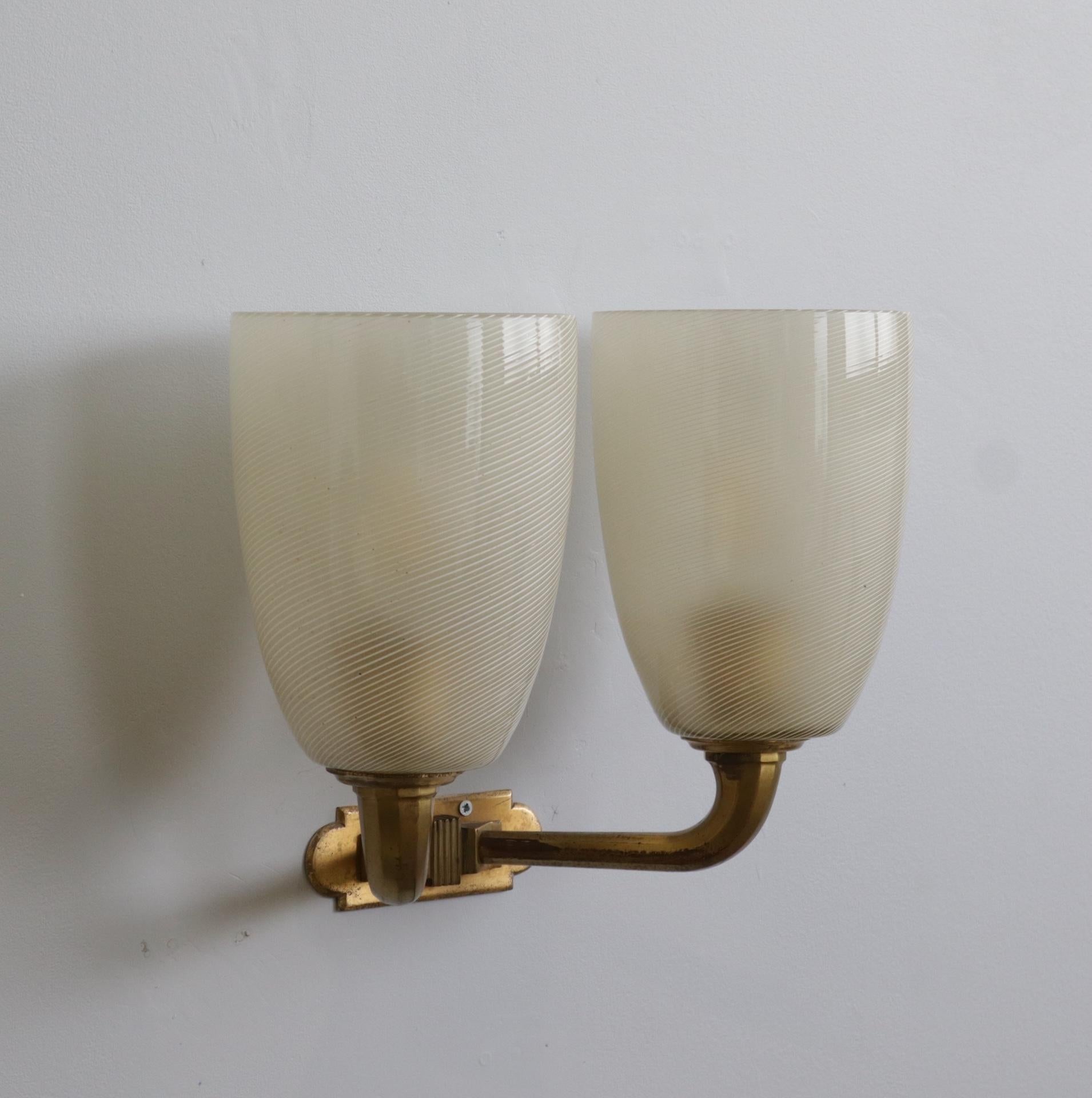 Mid-Century moderno VENINI Coppia di lampade da parete