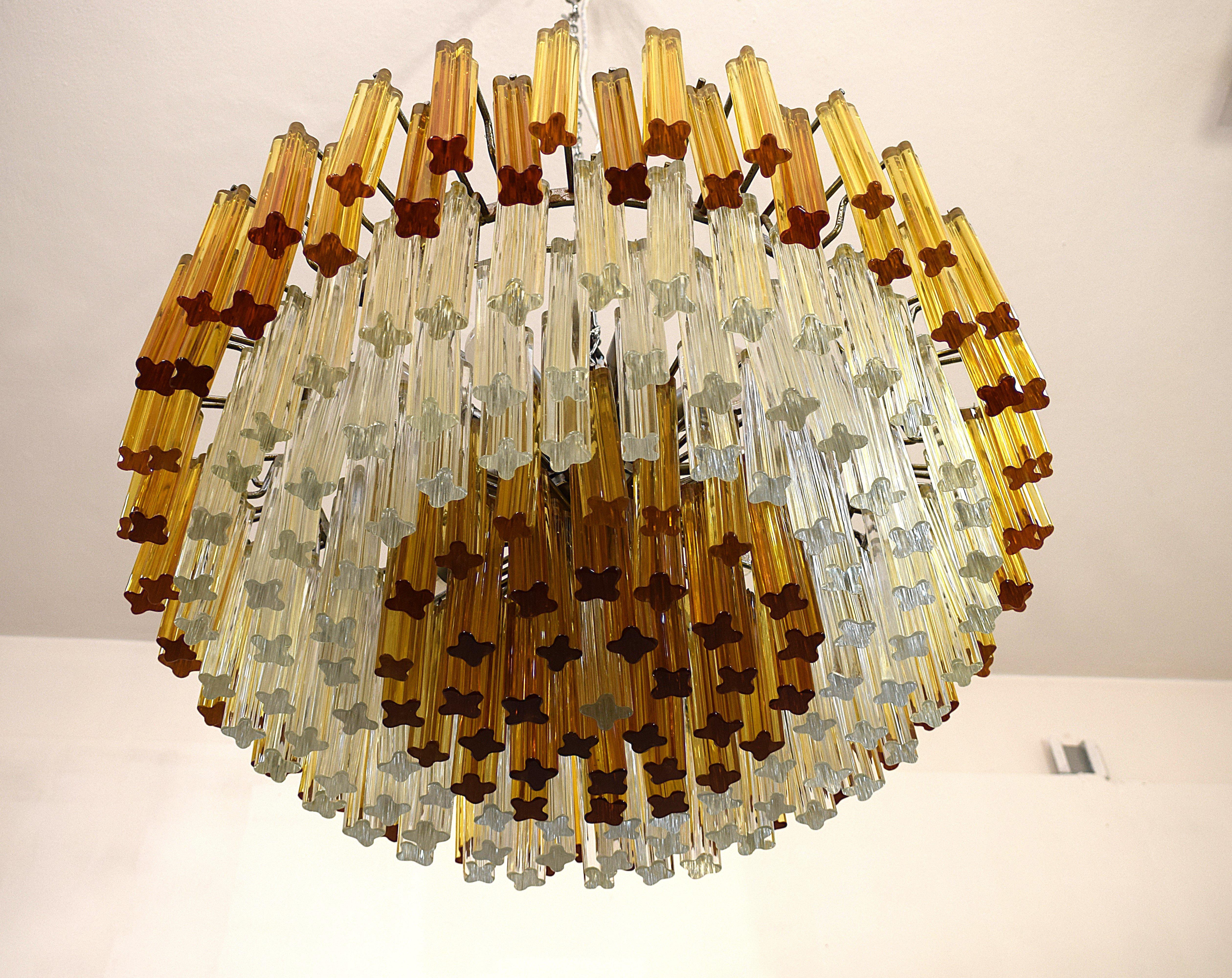 Venini - Coppia Lampadari Quadrilobi, 1960 en Bueno estado para la venta en Palermo, PA