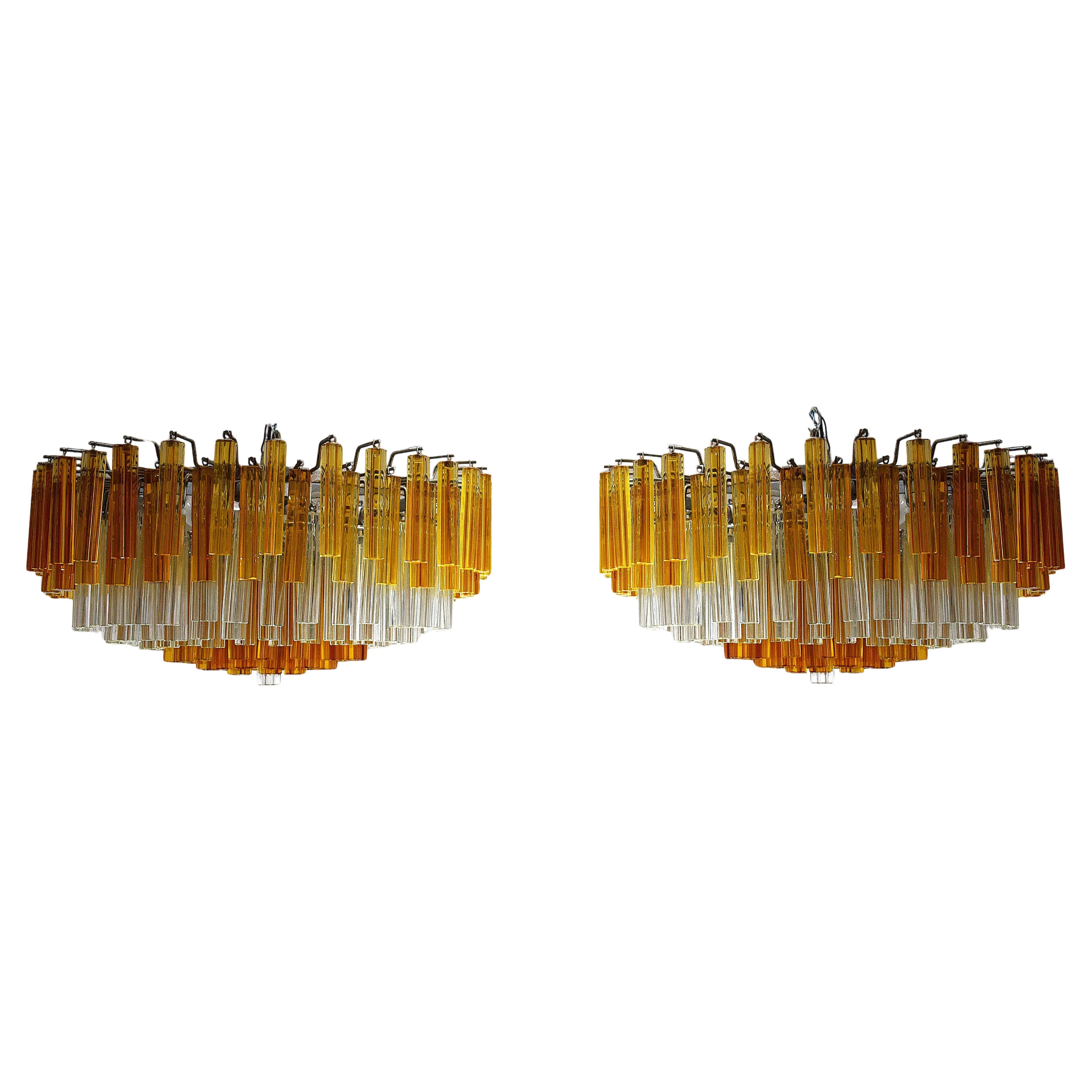 Venini - Coppia Lampadari Quadrilobi, 1960 en venta
