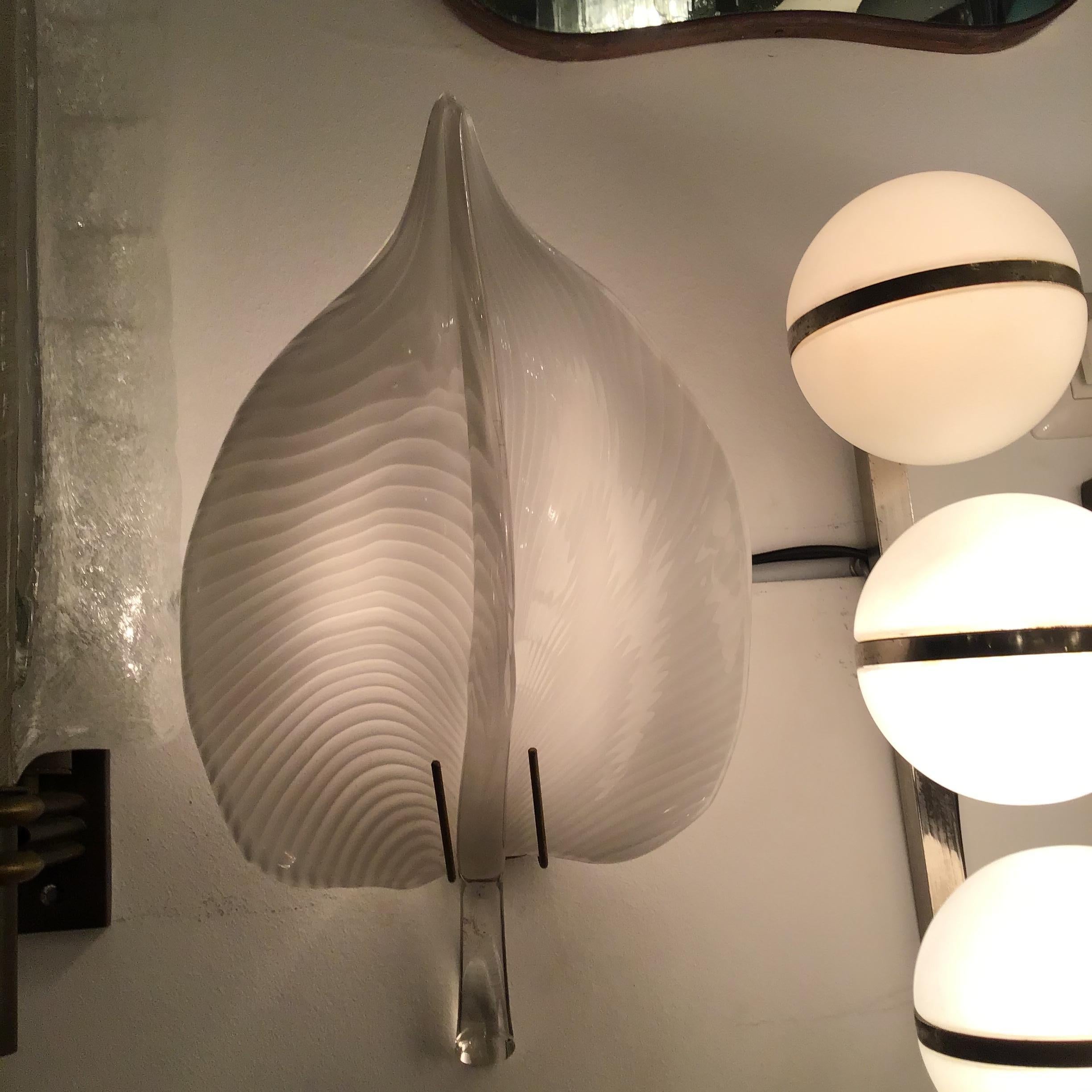 VENINI Couple Sconces Murano Glass Brass 1949 italy For Sale 5