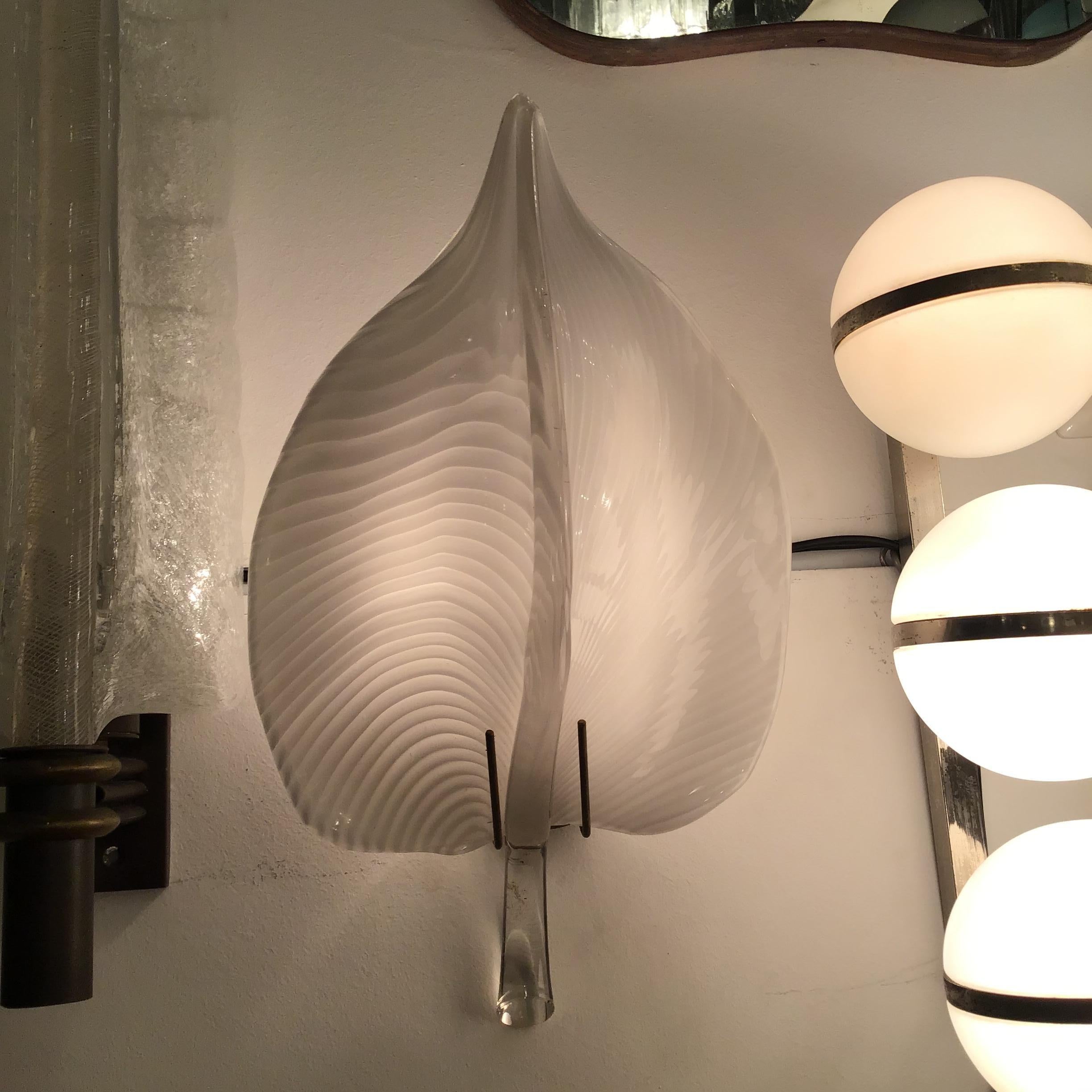 VENINI Couple Sconces Murano Glass Brass 1949 italy For Sale 1