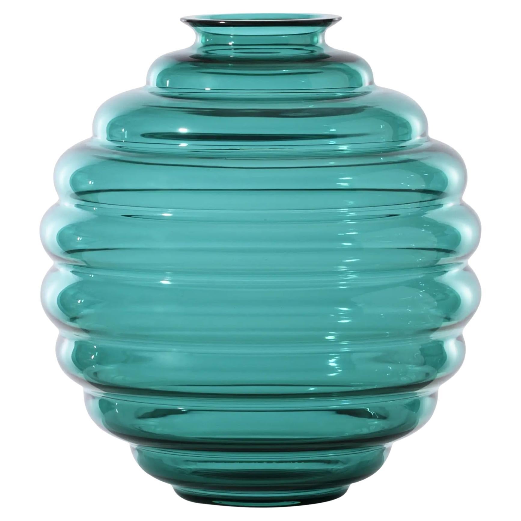 Venini Deco 707.07 Medium Paraiba - Glass Vase - Napoleone Martinuzzi - Damiani