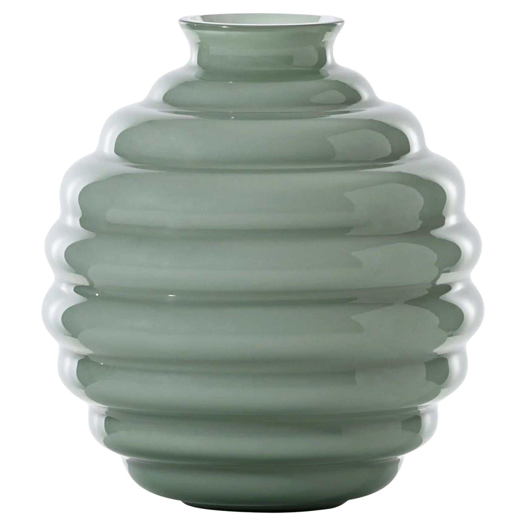Venini Deco 707.08 Small Green Rio - Glass Vase - Napoleone Martinuzzi - Damiani For Sale