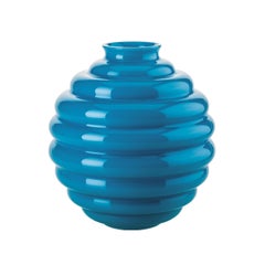 Venini Deco-Glasvase in Aquamarin von Napoleone Martinuzzi