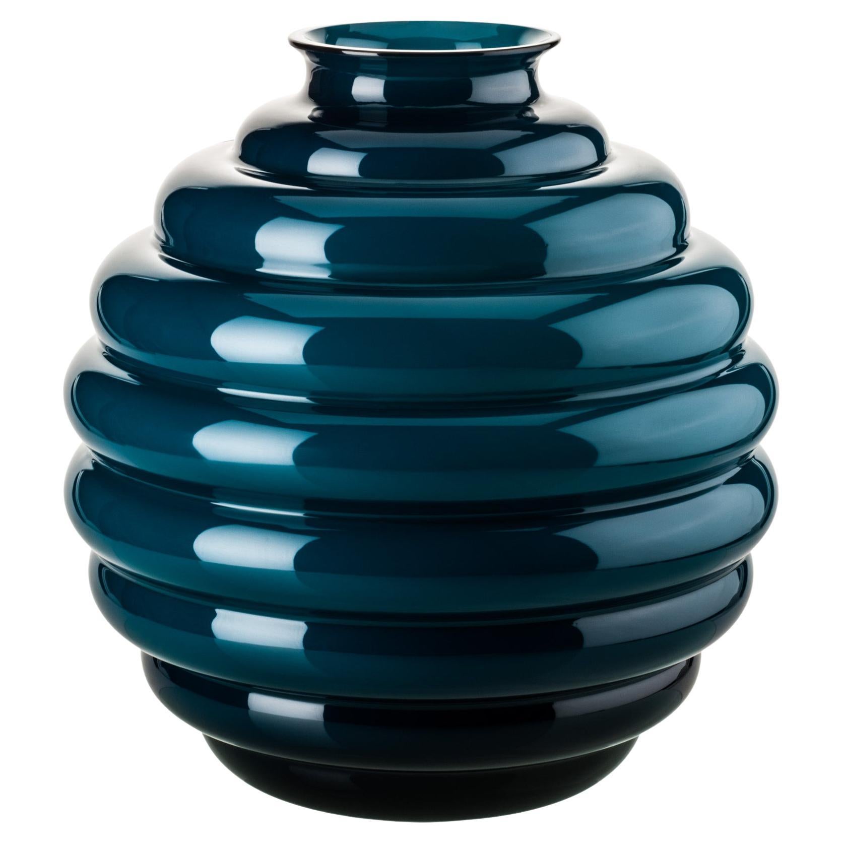 Venini Deco Glass Vase in Horizonte by Napoleone Martinuzzi