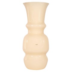 VENINI Dogon Jarrón de cristal de Murano color marfil, Firmado 2009, Made in Italy con caja