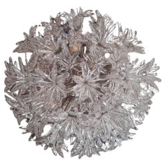 Lampadario Venini "Esprit" in cristallo bianco di Toni Zuccheri, Italia anni '70