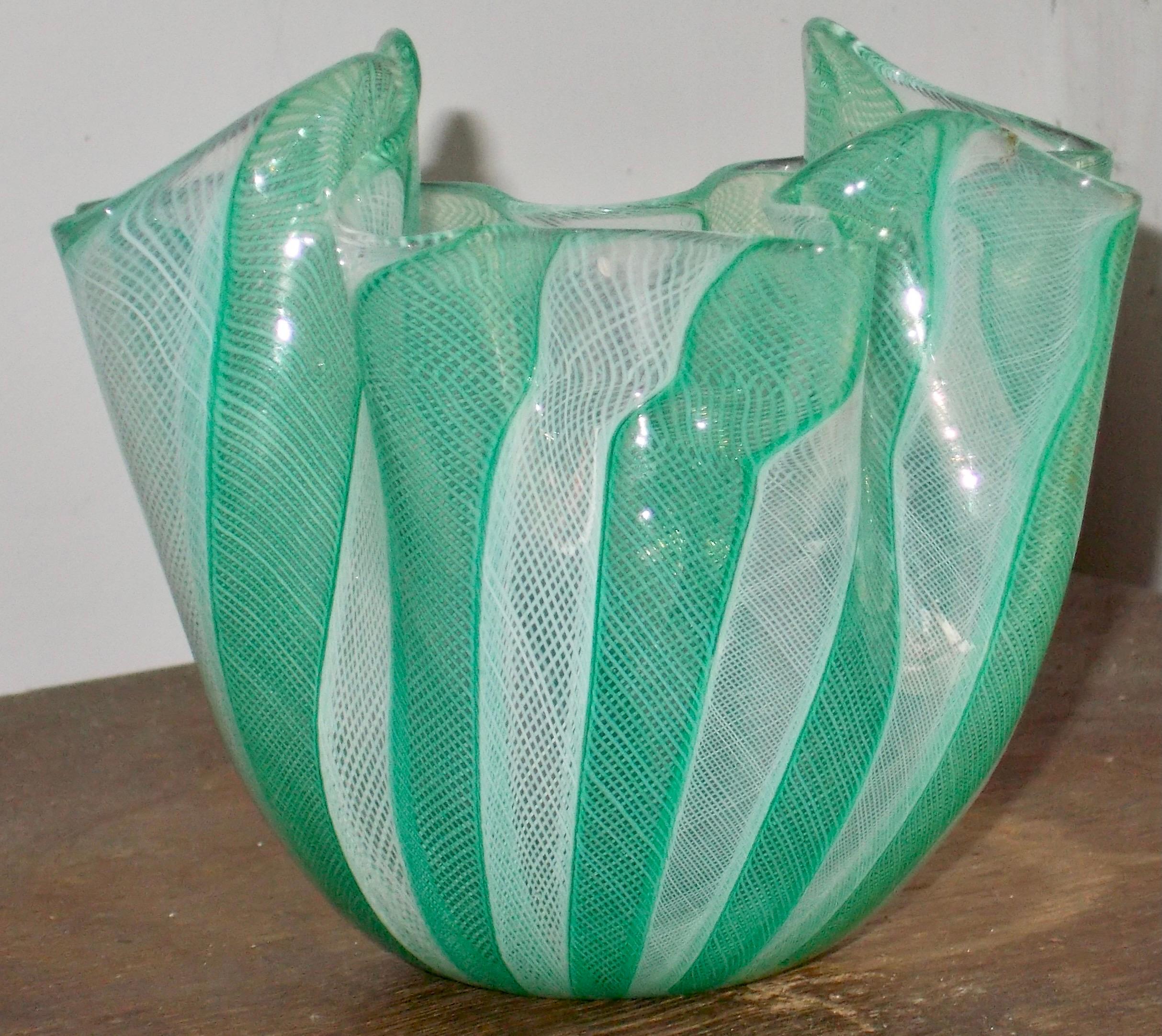 Mid-Century Modern Venini Fazzoletto 'Handkerchief Vase' Fulvio Bianconi For Sale