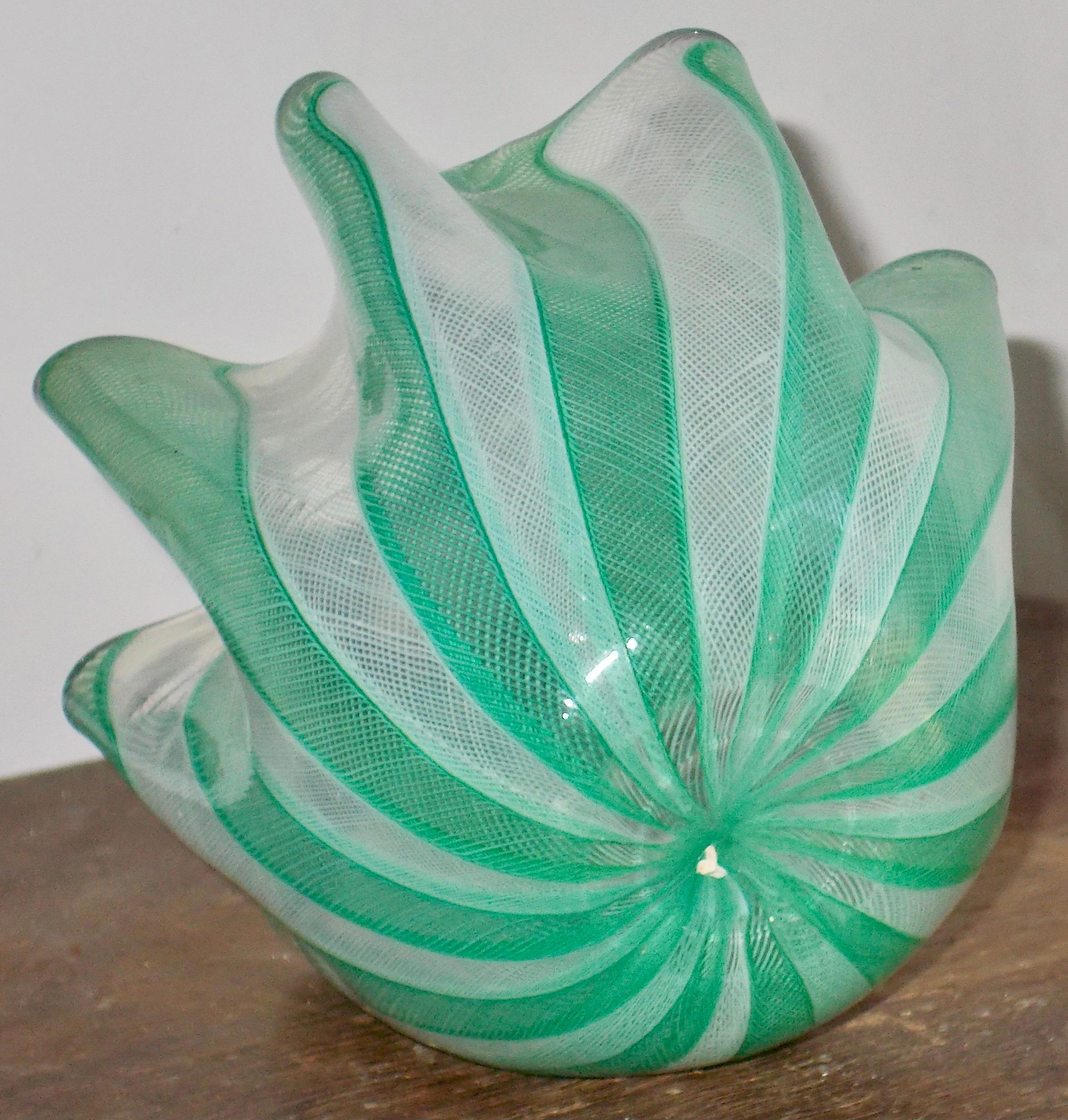 Hand-Crafted Venini Fazzoletto 'Handkerchief Vase' Fulvio Bianconi For Sale