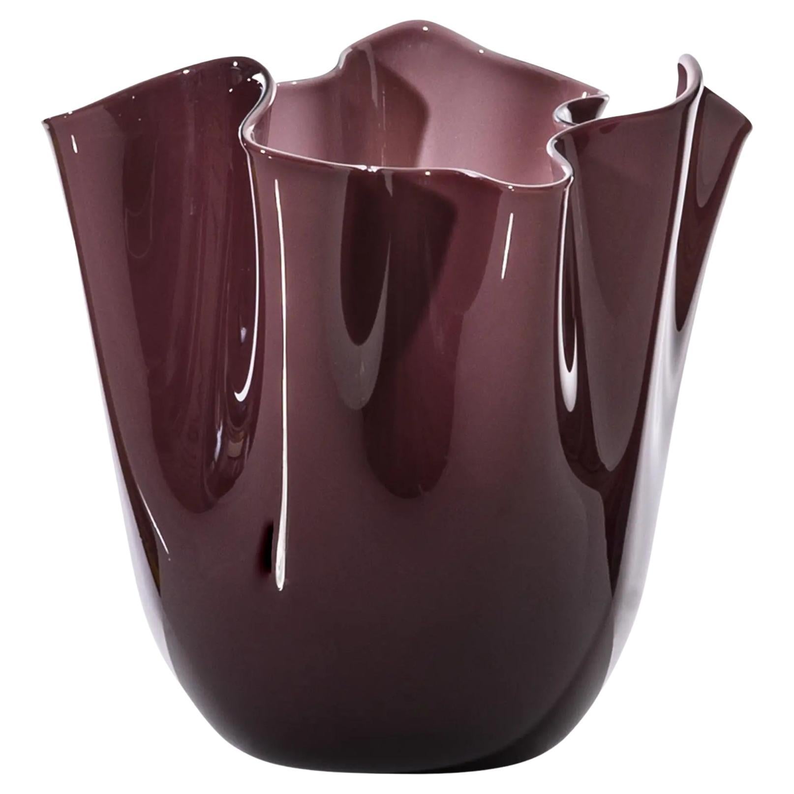 Venini Fazzoletto 700.00 Large Viola - Glass Vase Fulvio Bianconi - Damiani For Sale