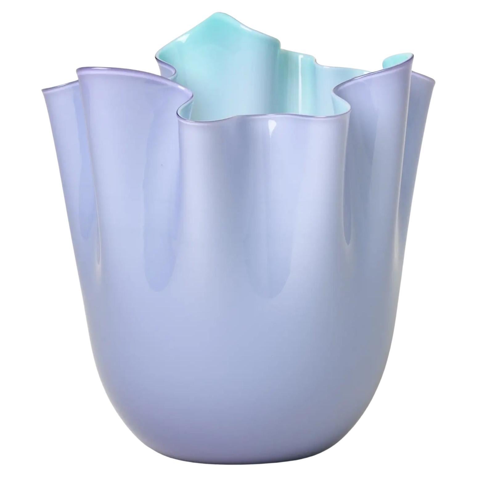 Venini Fazzoletto 700.02 Medium Lilla Menta - Glass Vase Fulvio Bianconi Damiani
