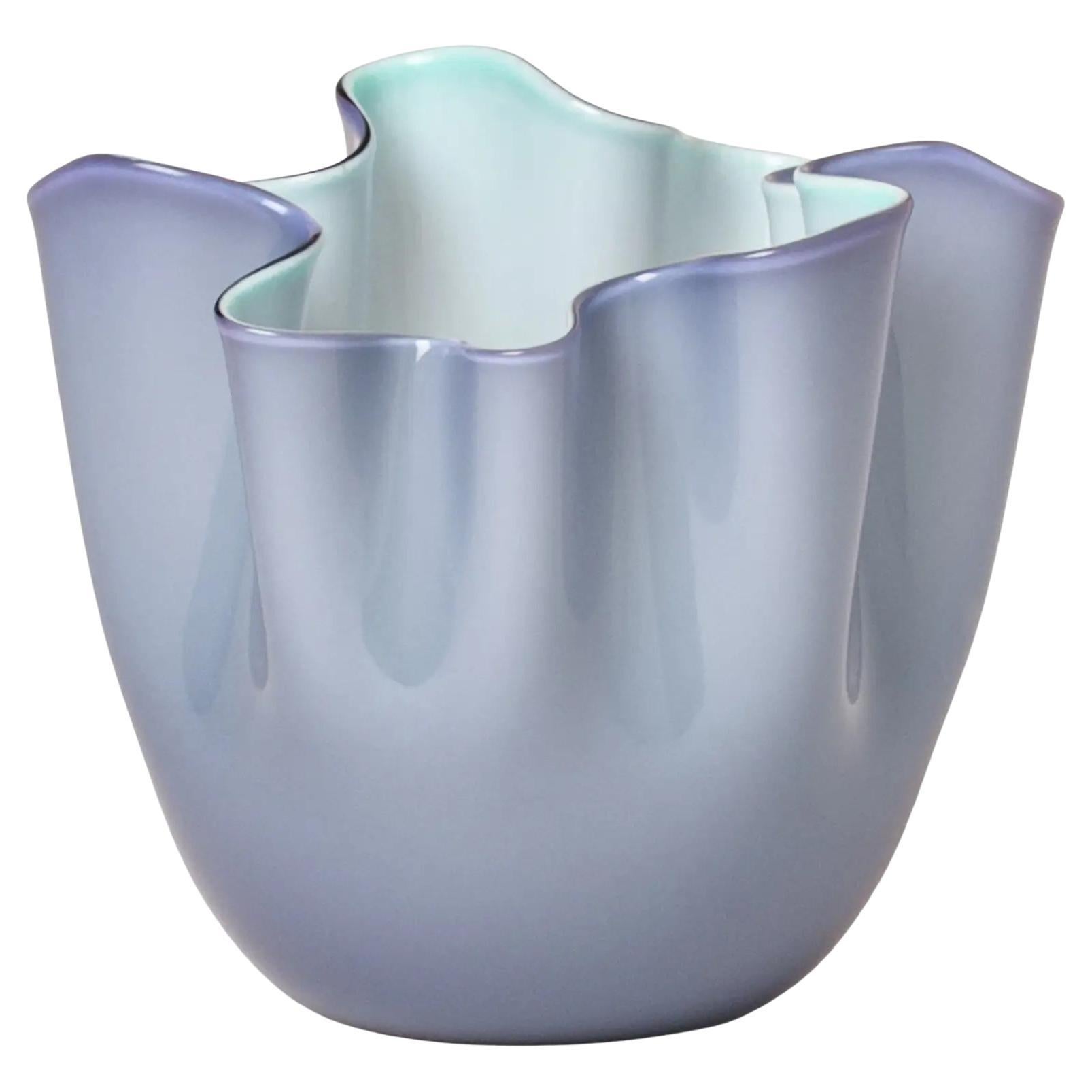 Venini Fazzoletto 700.04 Small Lilla Menta - Glass Vase Fulvio Bianconi Damiani For Sale
