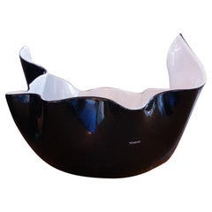 Venini 'Fazzoletto' Handkerchief Murano Glass Vase Limited Edition Black White