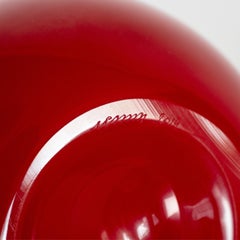 VENINI Fazzoletto Red Murano Glass Signed 2014, handmade in Italy