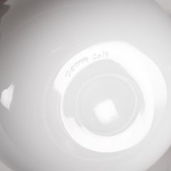 VENINI Fazzoletto Weißes Muranoglas Signiert 2014, handgefertigt in Italien