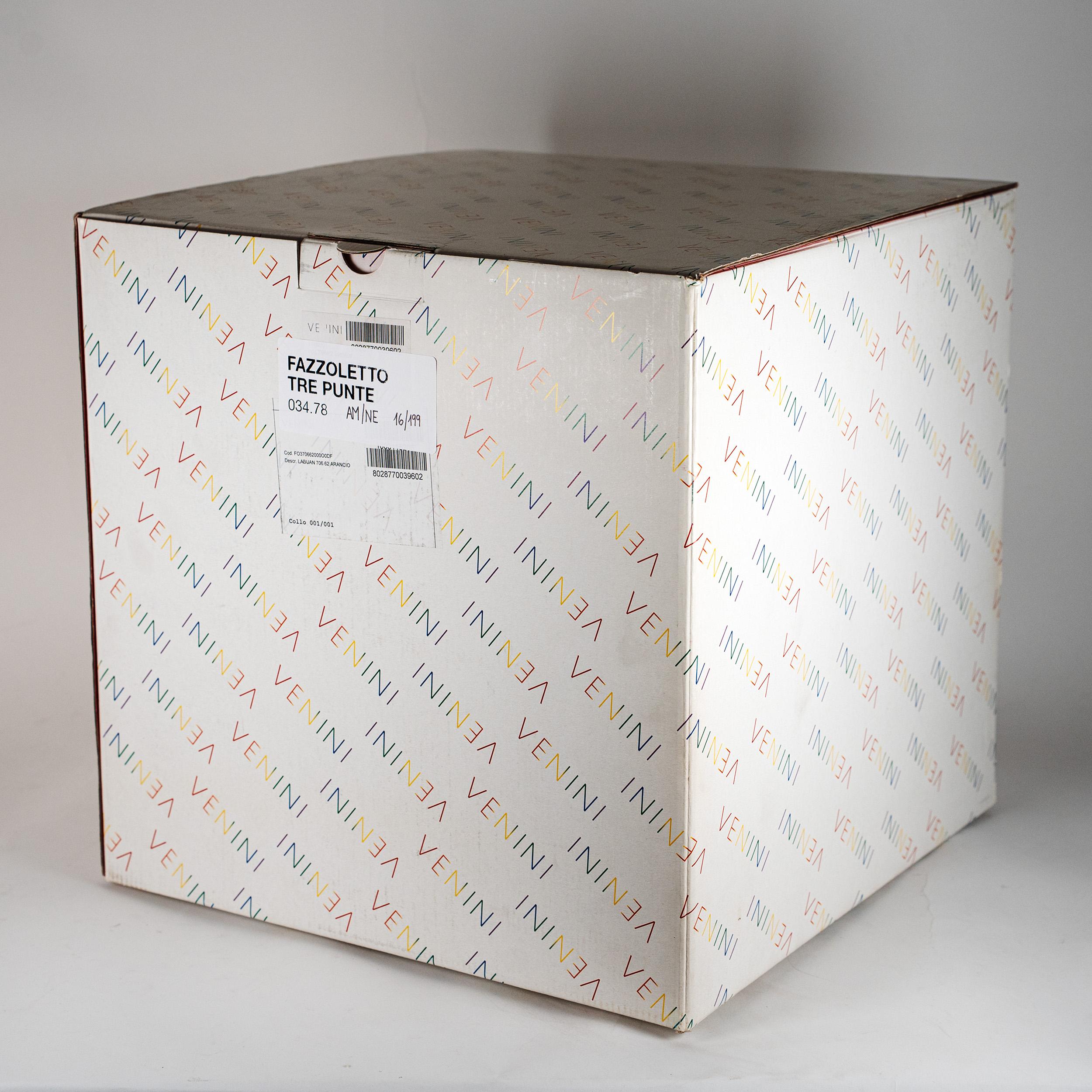 VENINI Fazzoletto Zanfirico en verre de Murano, édition limitée 16/199, 2016. en vente 4