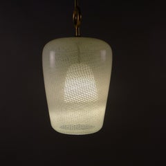 Venini 'Filigrana' Glass Shade Pendant Light, original and complete, 1940s