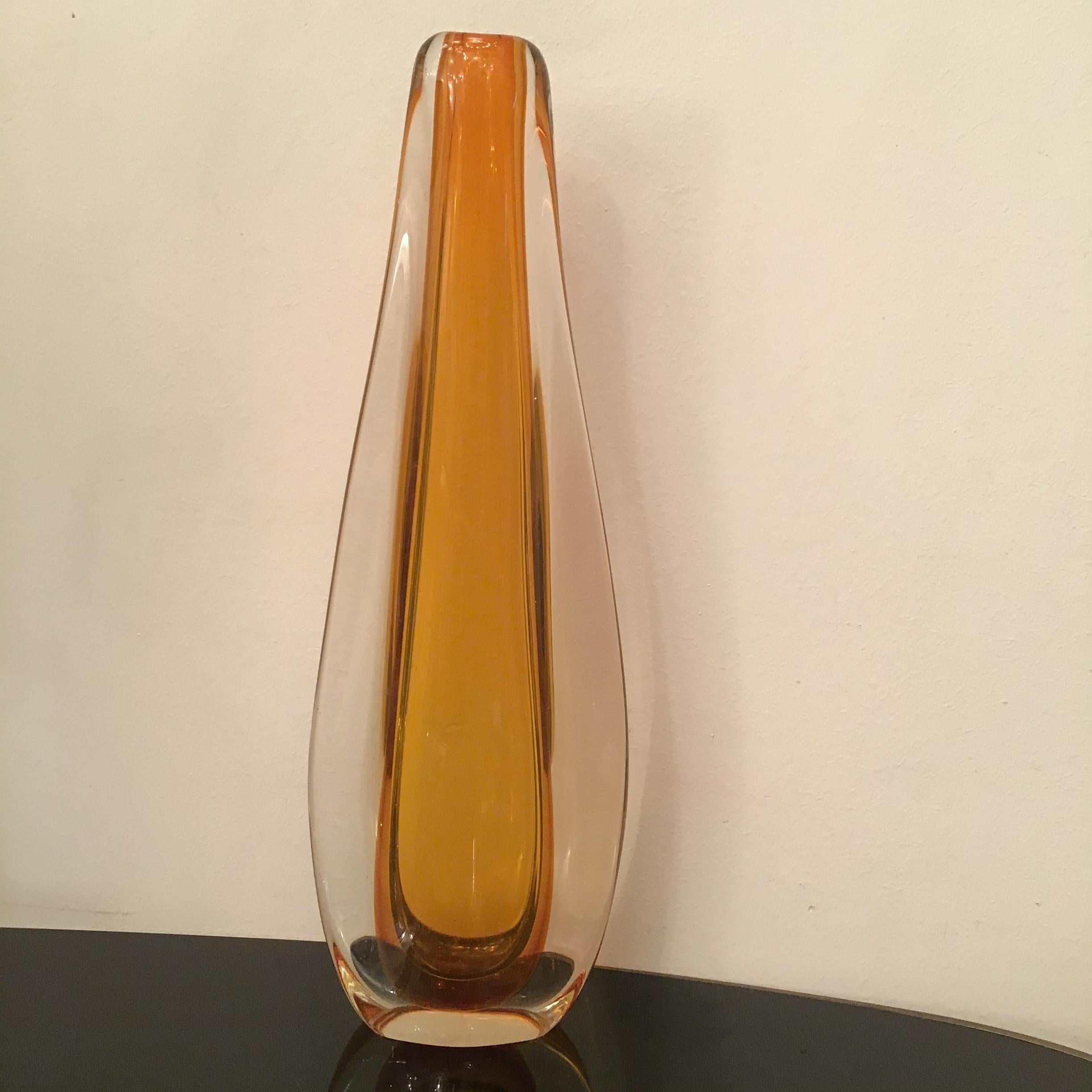 Venini “Flavio Poli” Vase Murano Glass 1950 Italy In Excellent Condition In Milano, IT