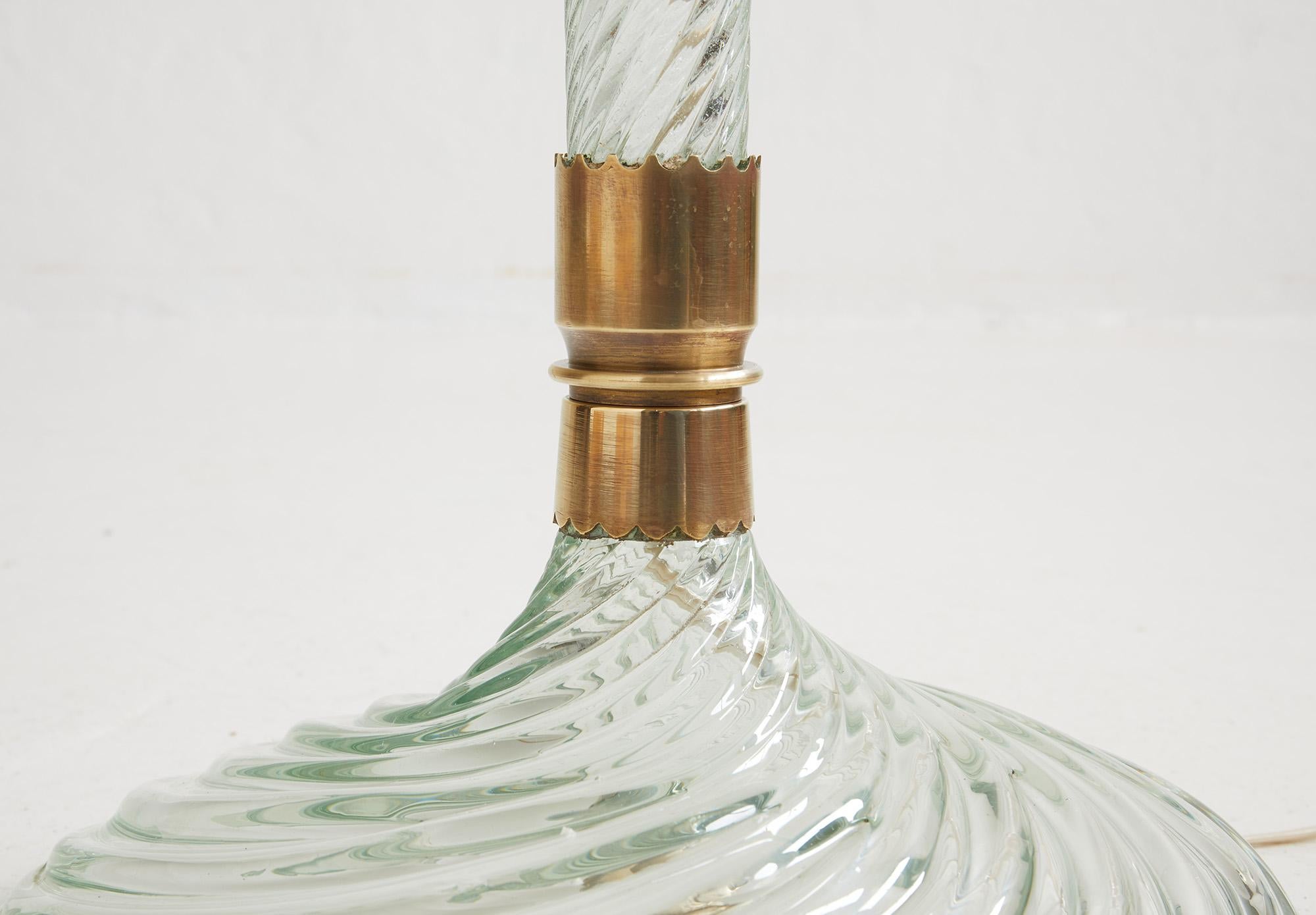 Laiton Lampadaire Venini modèle n° 529 attribué à Carlo Scarpa, 1942 en vente