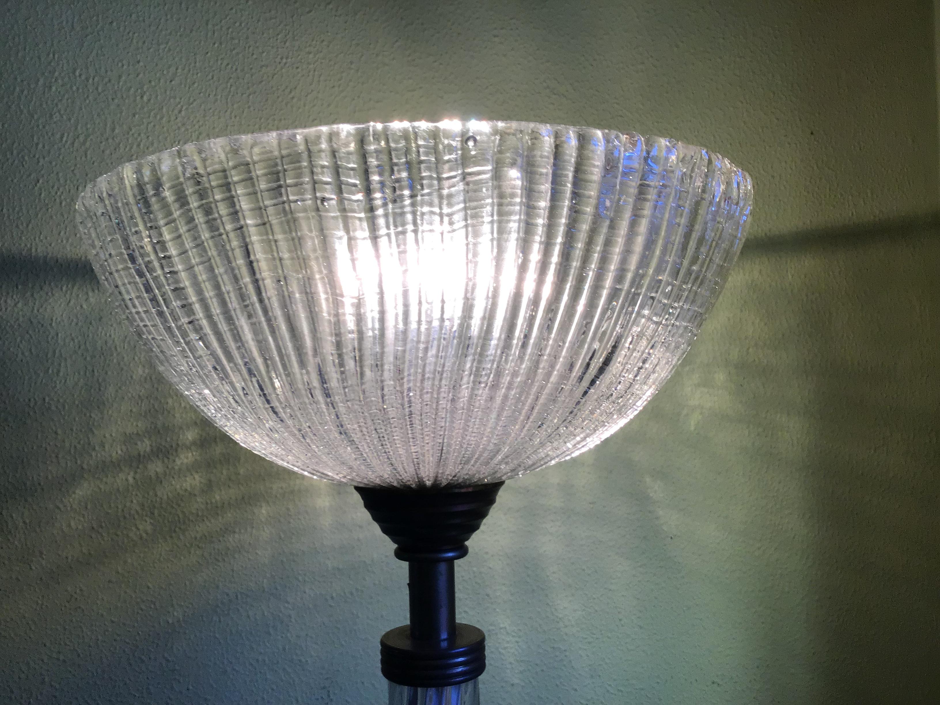 Venini Floor Lamp Murano Glass and Brass, 1930 For Sale 13
