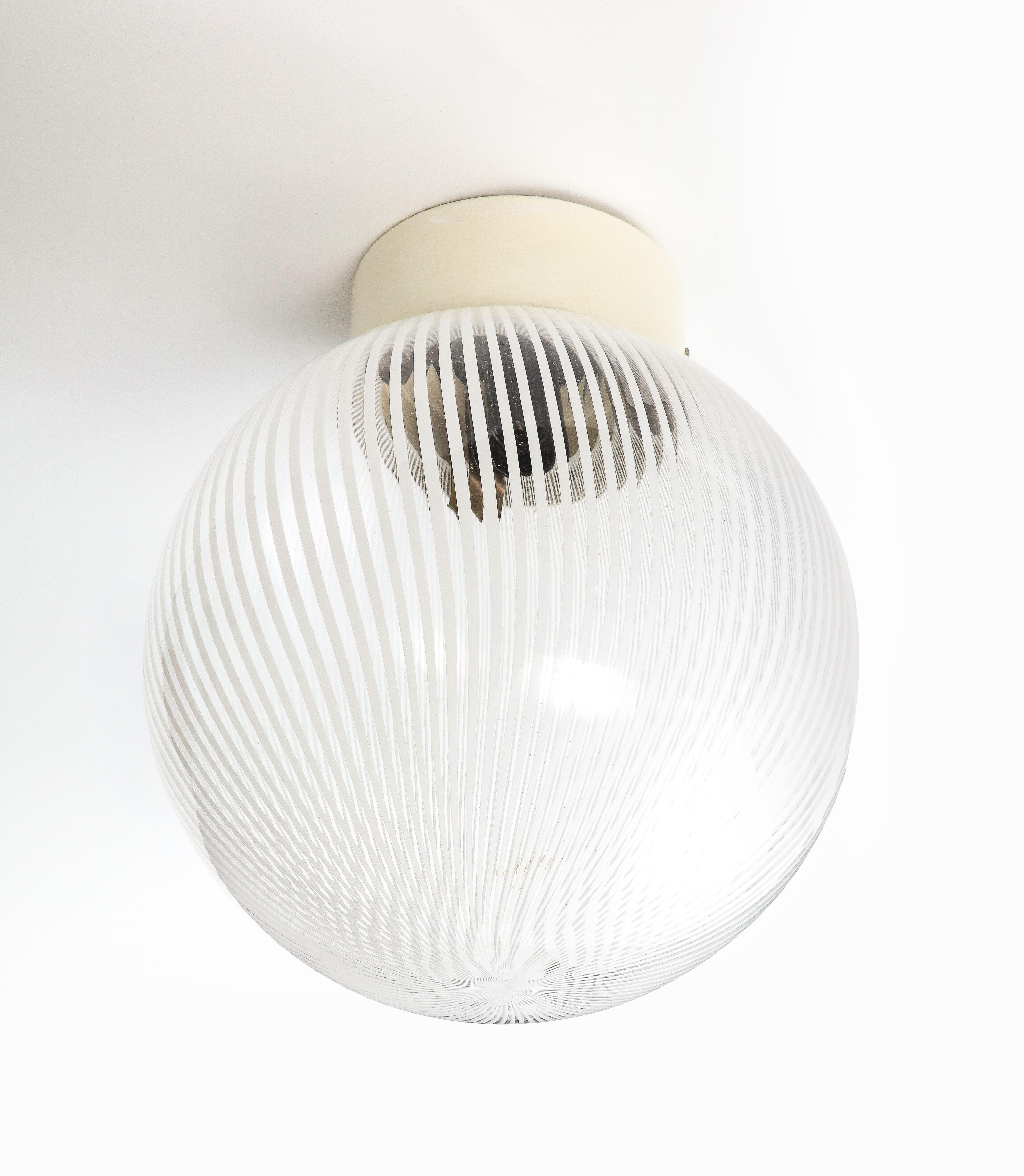 20th Century Venini Flush Mount Ceiling Light For Sale