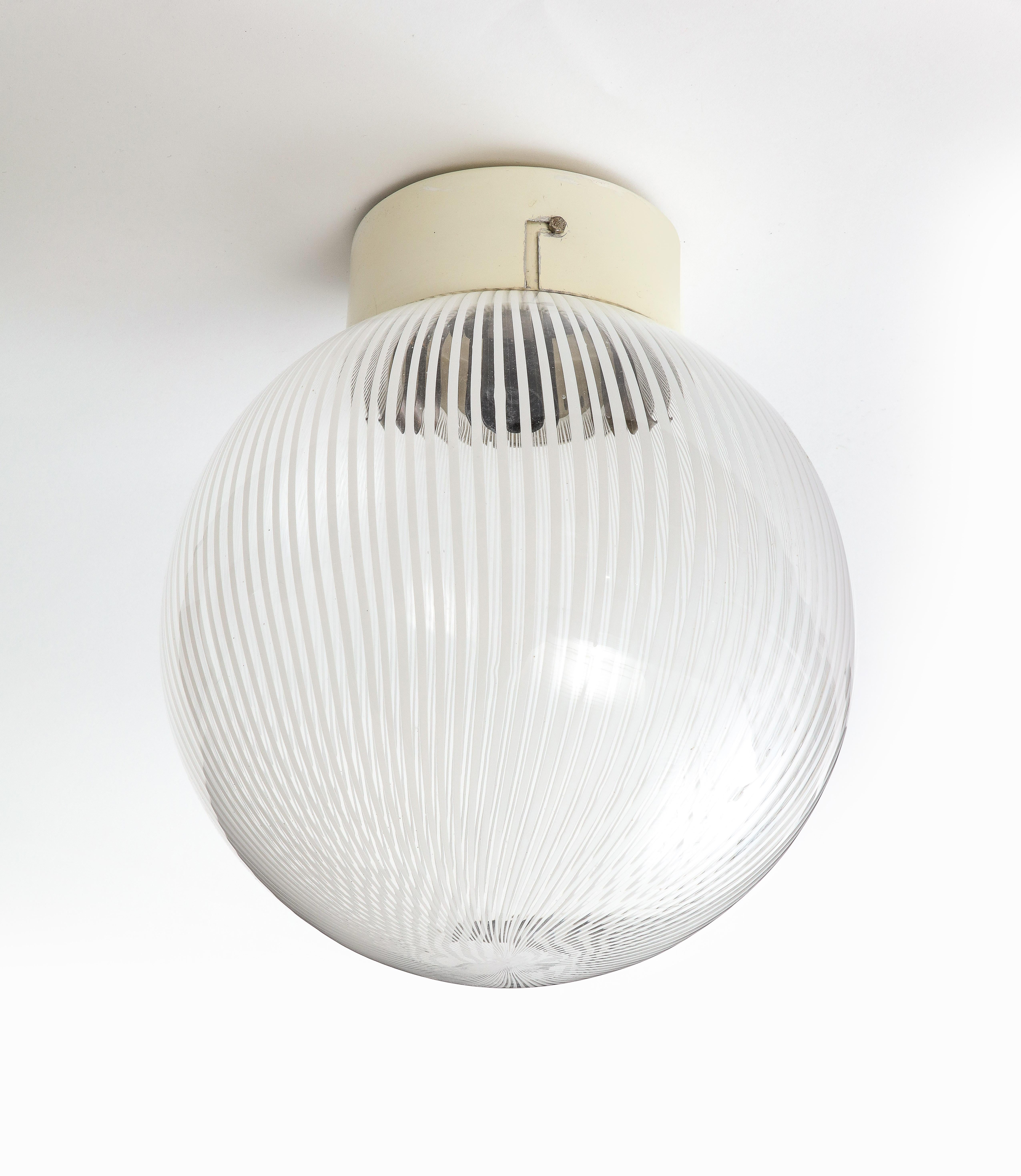 Glass Venini Flush Mount Ceiling Light For Sale