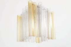Venini Flush Mount Pendant Light, Murano Tube Glass, Fancy 1960 Italian Design