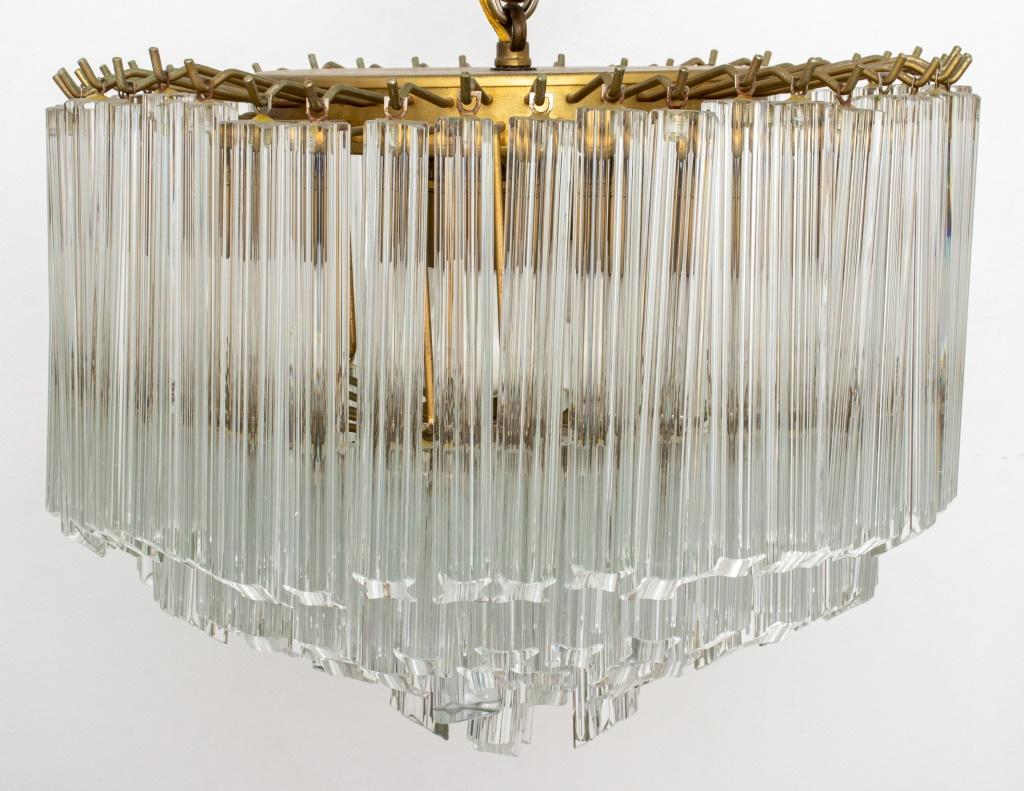 Venini for Camer Mid-Century Modern quadriedri glass prism chandelier in circular shape. 14