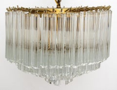 Venini for Camer Quadriedri Glass Prism Chandelier