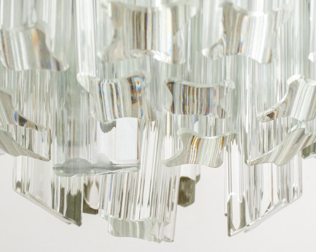 Mid-Century Modern Venini for Camer Quadriedri Glass Prism Chandelier For Sale