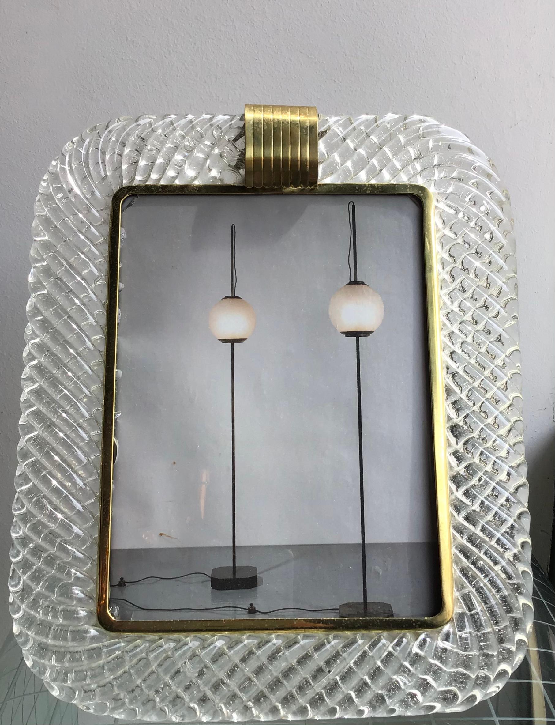 Venini Frame Brass Murano Glass, 1940, Italy 2