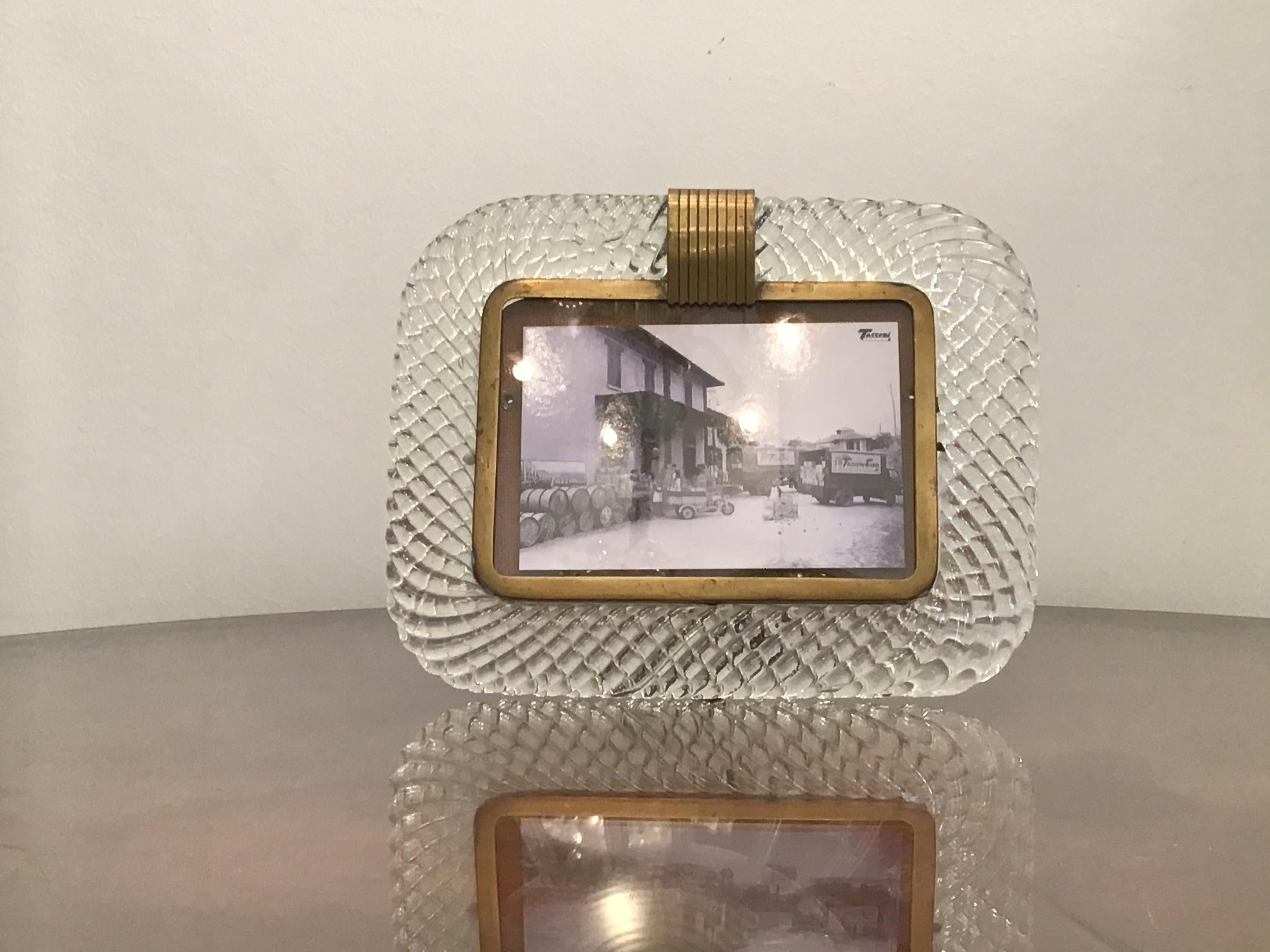 Venini Frame Murano Glass Brass, 1940, Italy 8