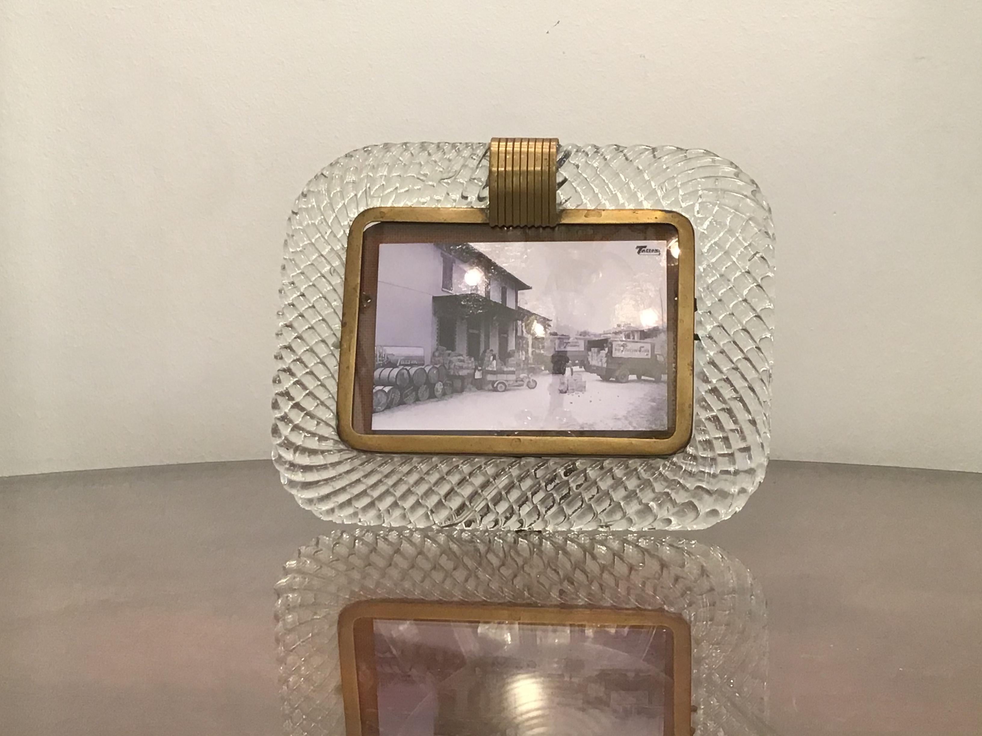 Venini Frame Murano Glass Brass, 1940, Italy 9