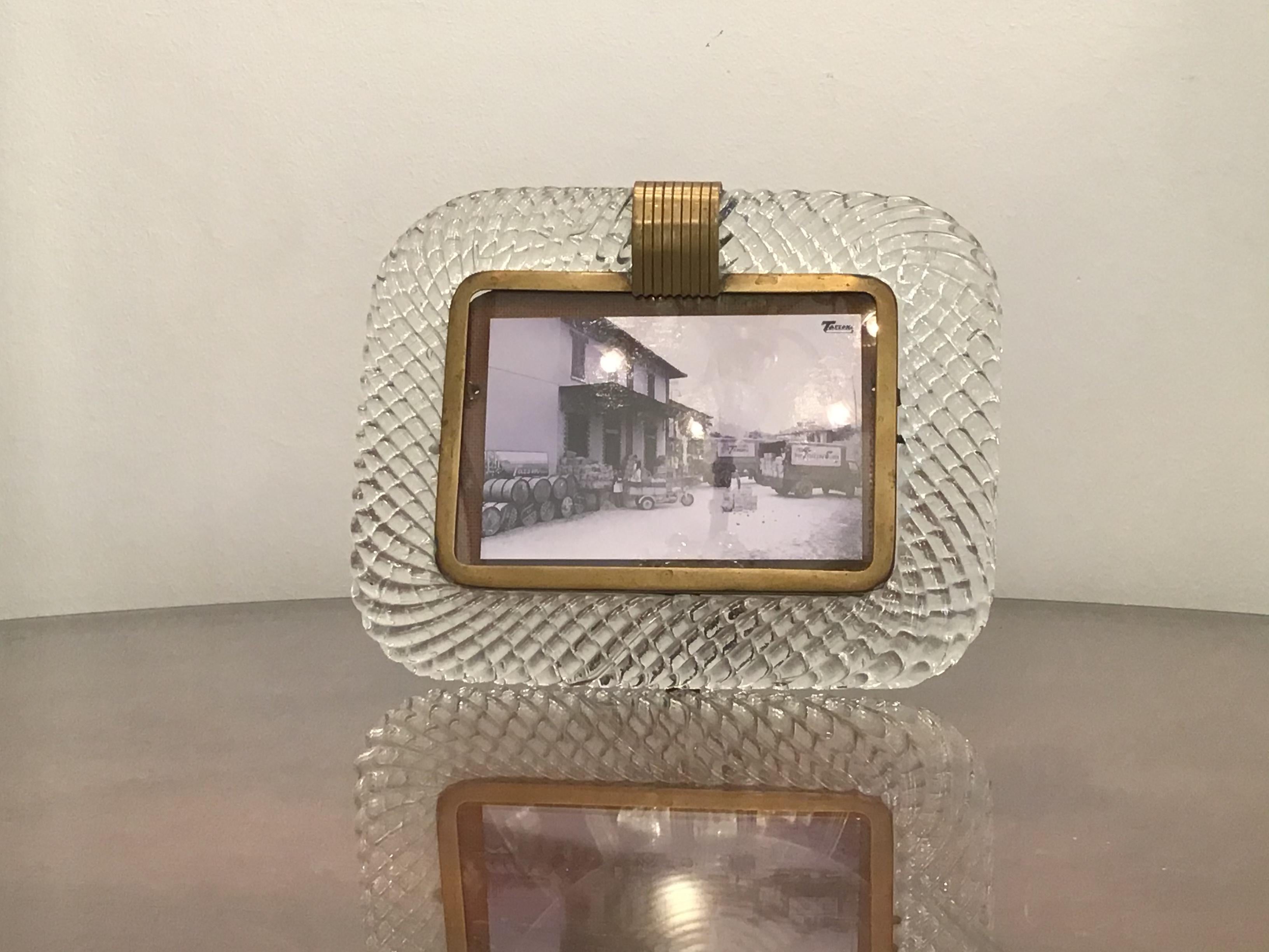 Venini Frame Murano Glass Brass, 1940, Italy 10