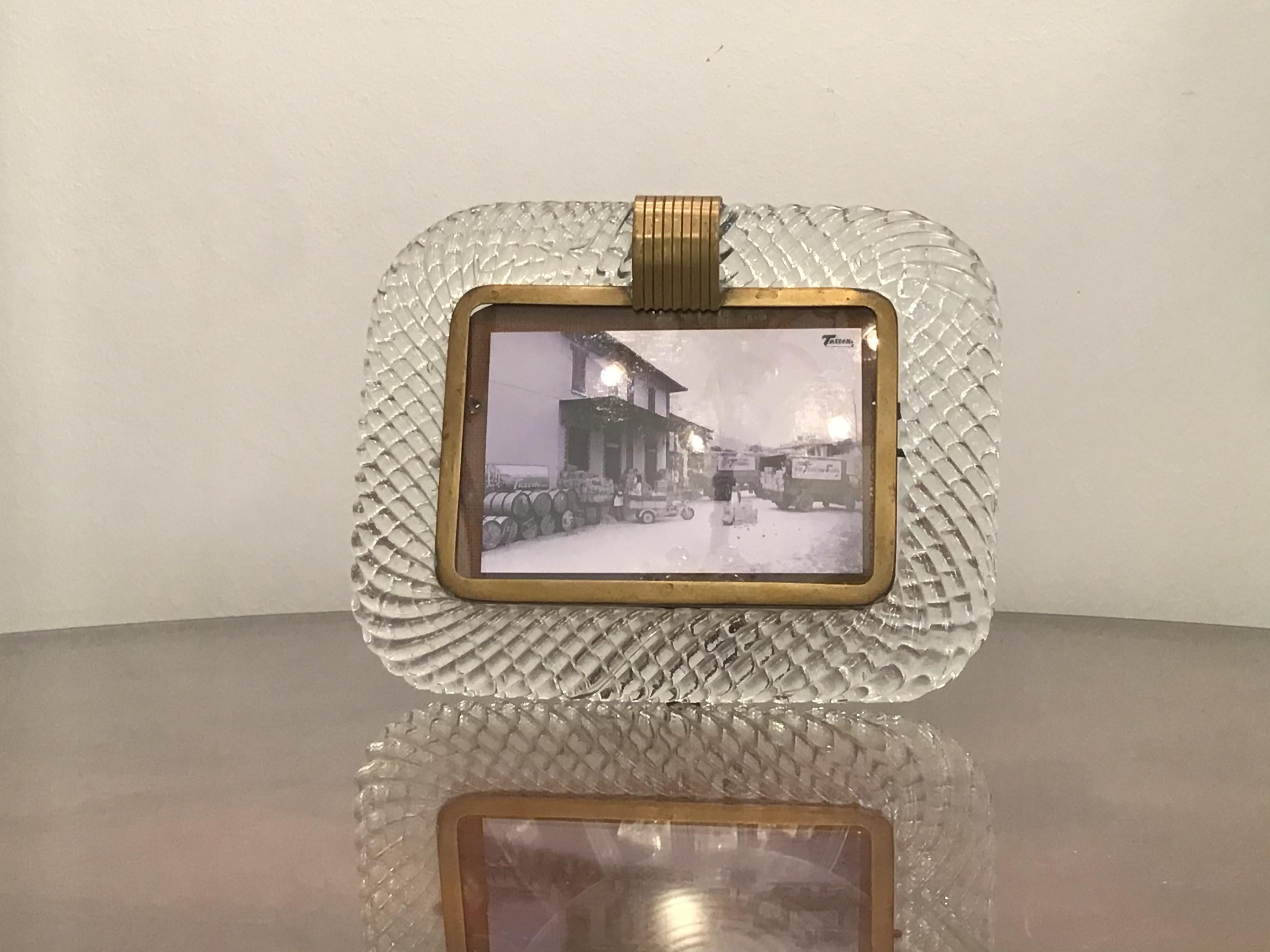 Venini Frame Murano Glass Brass, 1940, Italy 11