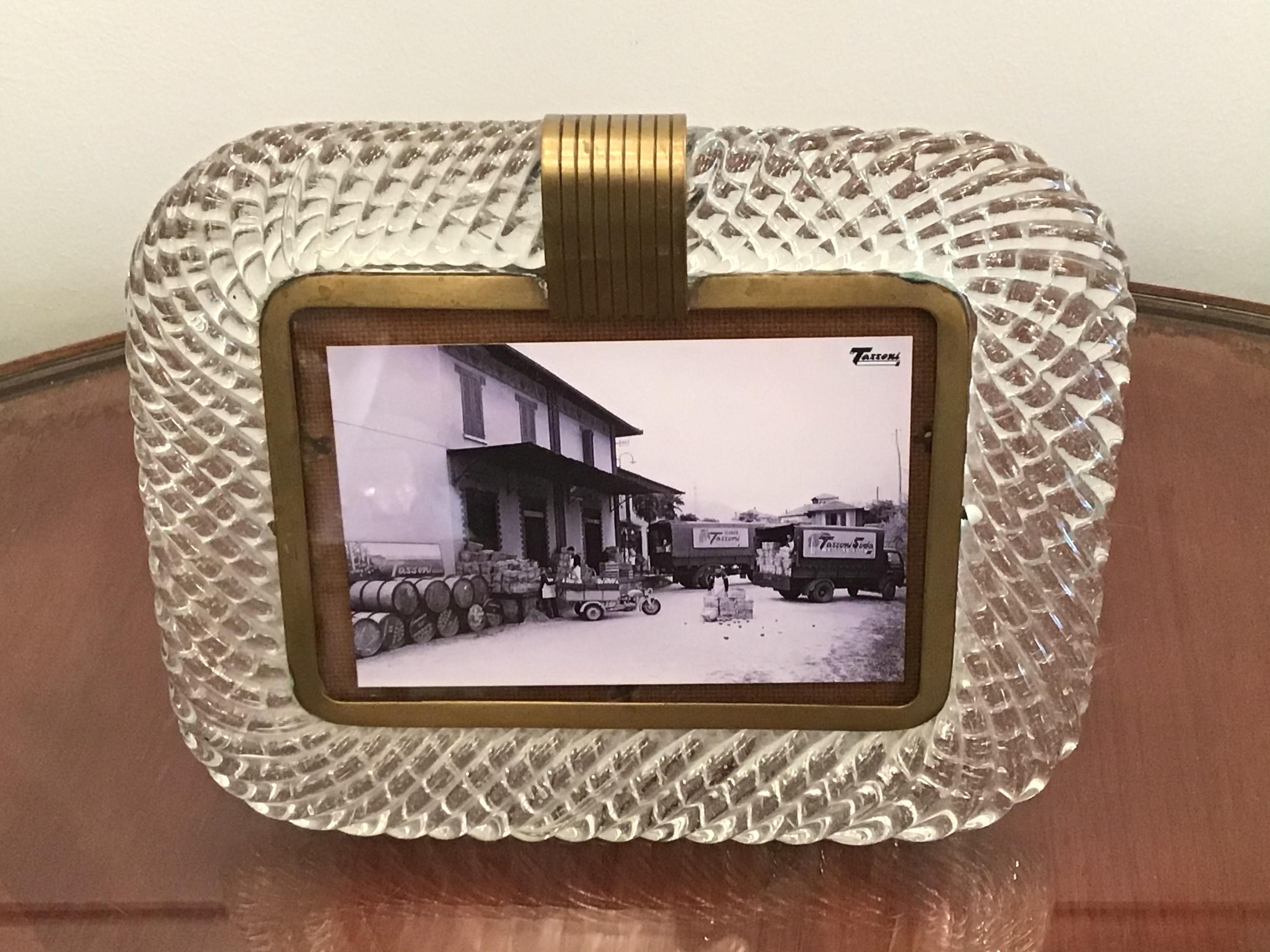 Venini Frame Murano Glass Brass, 1940, Italy 12