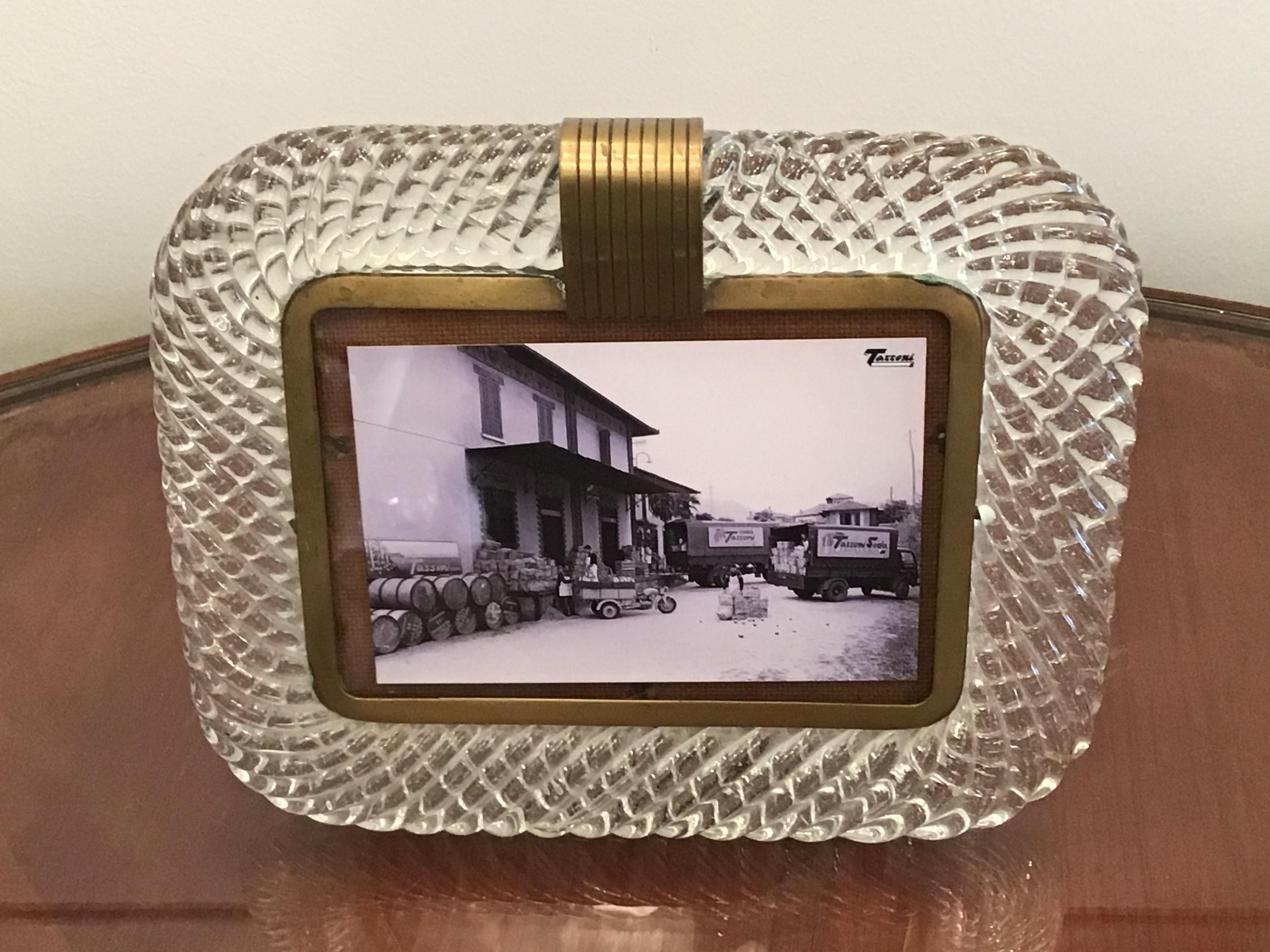 Venini Frame Murano Glass Brass, 1940, Italy 14