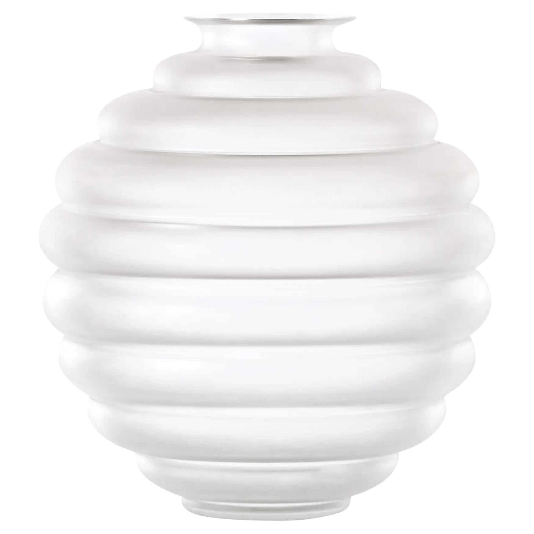 Venini Frozen 707.10 Medium Crystal - Glass Vase - Napoleone Martinuzzi Damiani For Sale
