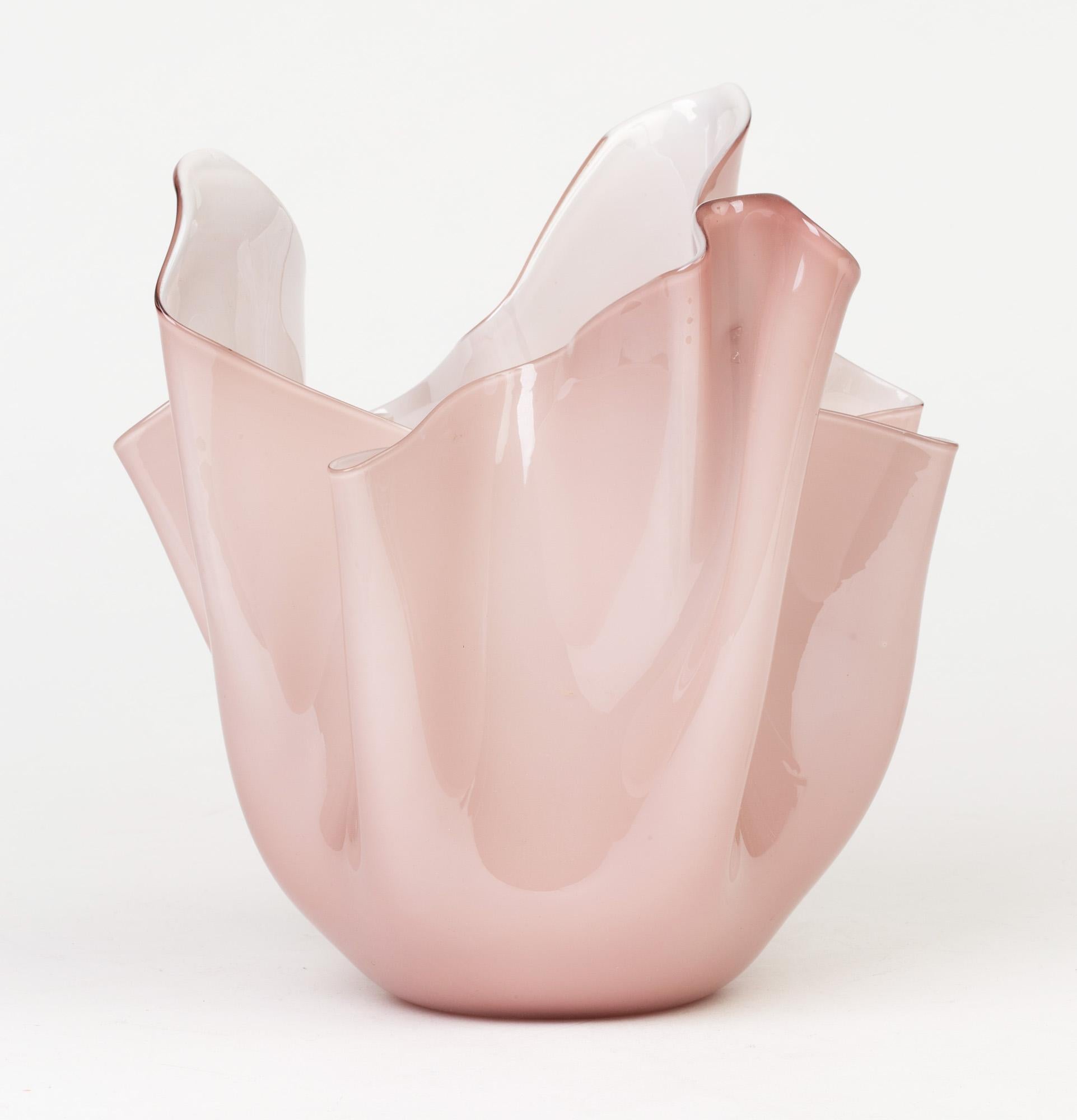Venini Fulvio Bianconi Fazzoletto Lilac Glass Hankerchief Vase 1