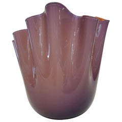 Venini Fulvio Bianconi Murano Blown Glass "Fazzoletto" Medium Vase, Italy, 2019