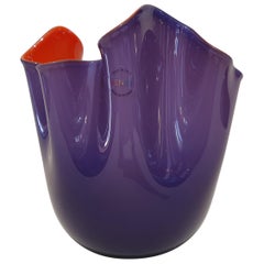Venini Fulvio Bianconi Murano Blown Glass "Fazzoletto" Small Vase, Italy, 2019
