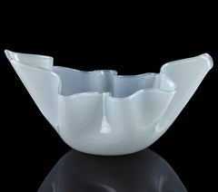 Venini Fulvio Bianconi Murano Gray Opalino Italian Art Glass Sculptural Vase