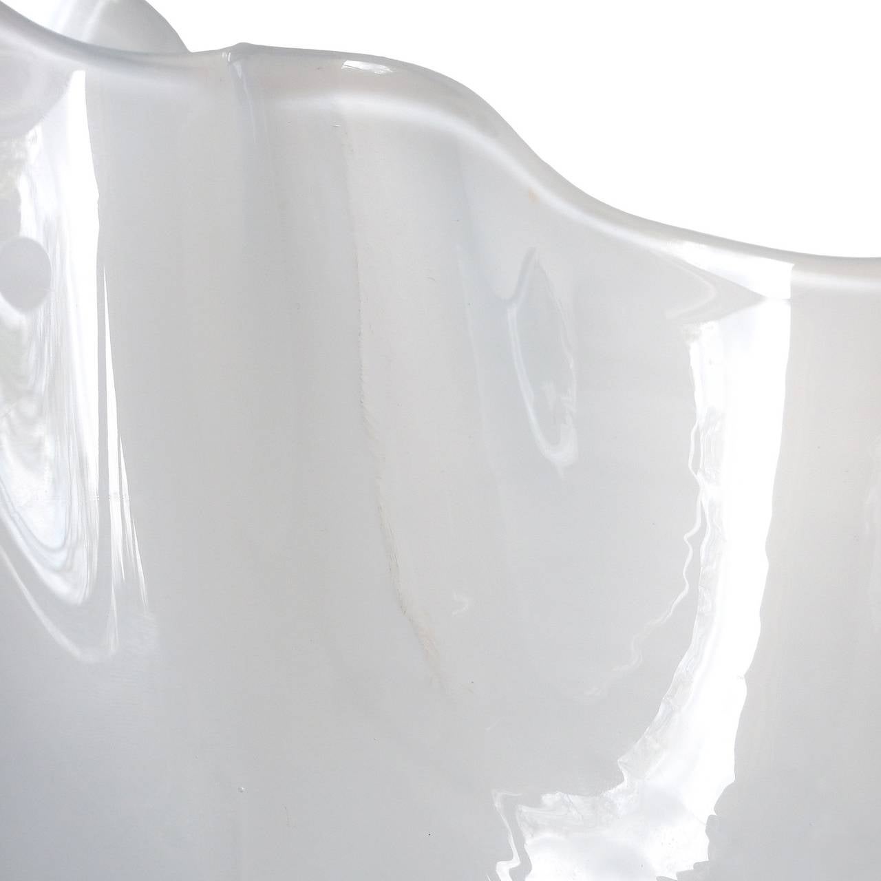 20th Century Venini Fulvio Bianconi Murano Gray Opalino Italian Art Glass Sculptural Vase For Sale