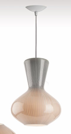Venini Fungo-Hängelampe in Grau und Weiß von Massimo Vignelli
