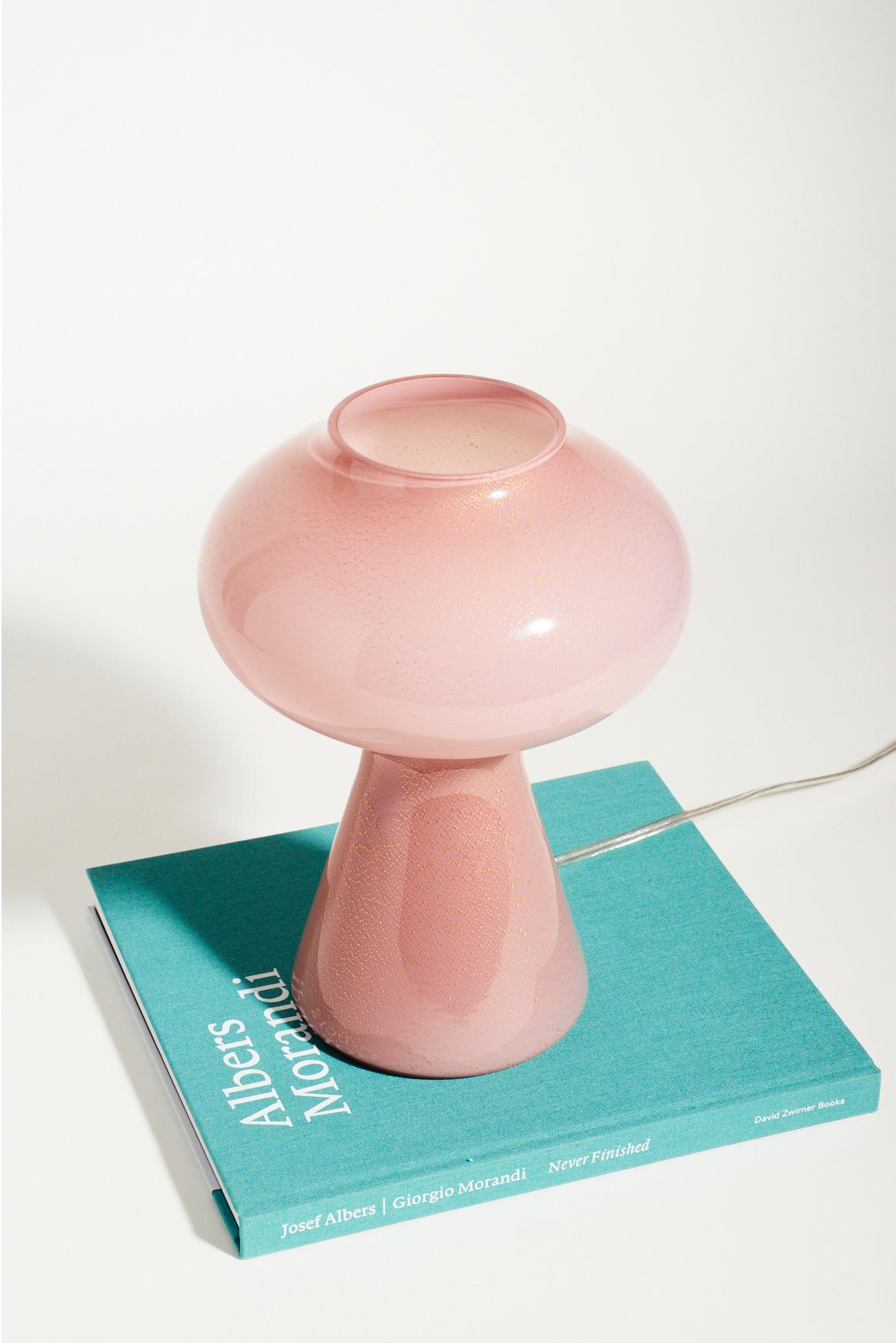 Mid-20th Century Venini Fungo Table Lamp in Dusty Rose by Massimo Vignelli